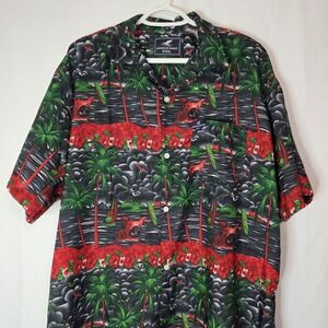 American Esprit Hawaiian Shirt Mens XXL Palm Tree Surf Tropical Graphic